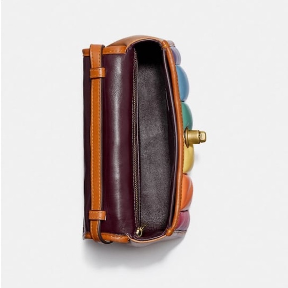 Coach Turnlock Clutch 20 with Rainbow Quilting - Picture 4 of 9